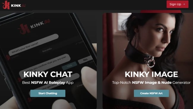 Kink AI offers ai chat and image generator
